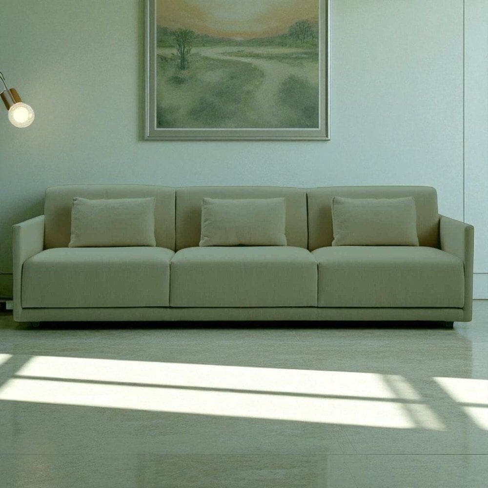 Sofá 3 Lugares King Size Revestimento em Sarja 252cm Nov005 Verde Médio