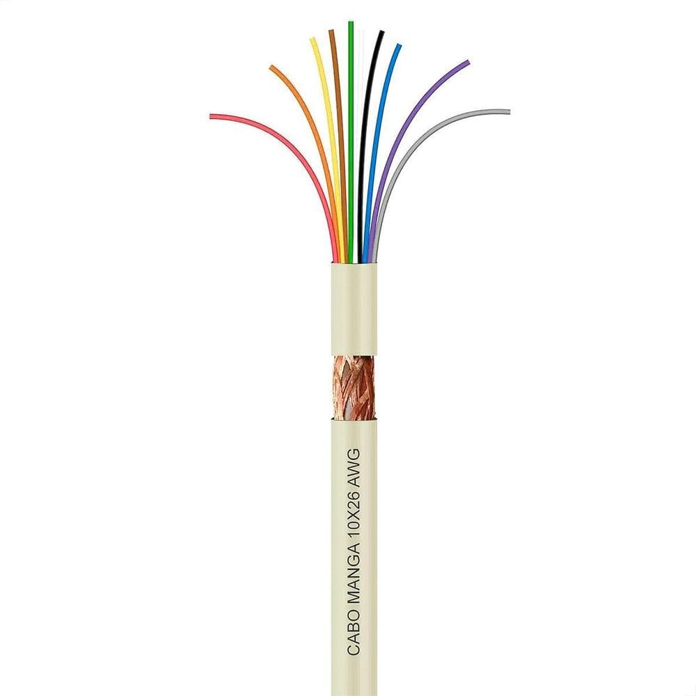 Cabo Manga 10X26 Awg - Com Blindagem Bege - 4 Metros