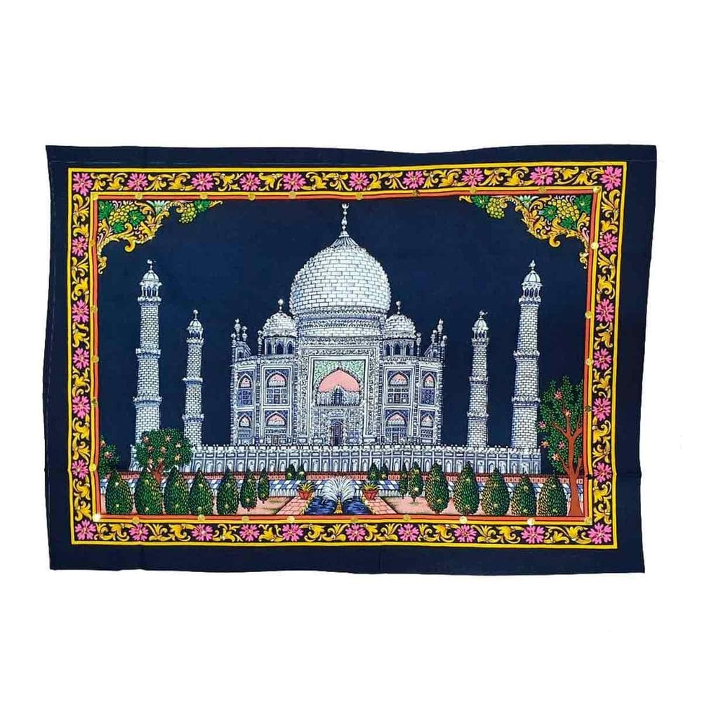 Panô Indiano Bordado Taj Mahal 100% Algodão Modelo 13