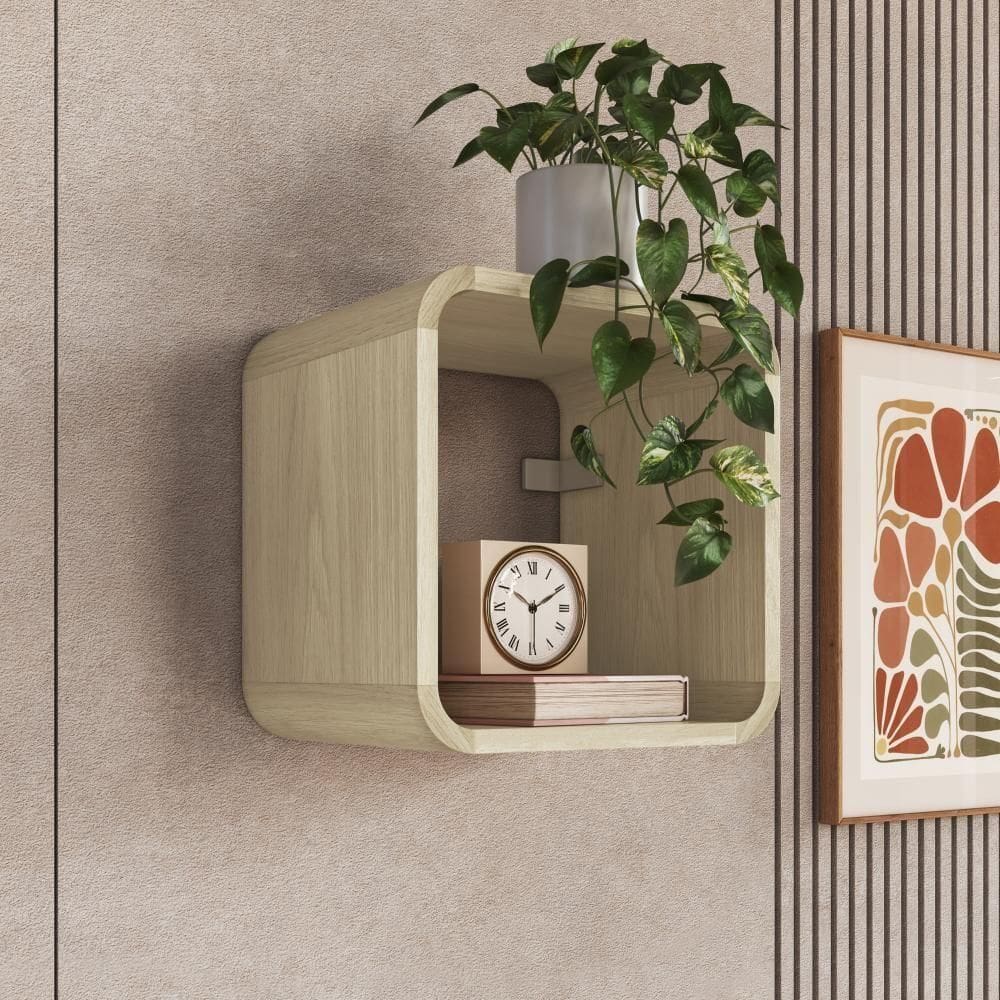 Nicho Prateleira Decorativa Infantil 30x30cm Organizador Para Quarto E Decoração Carvalho Araguaia