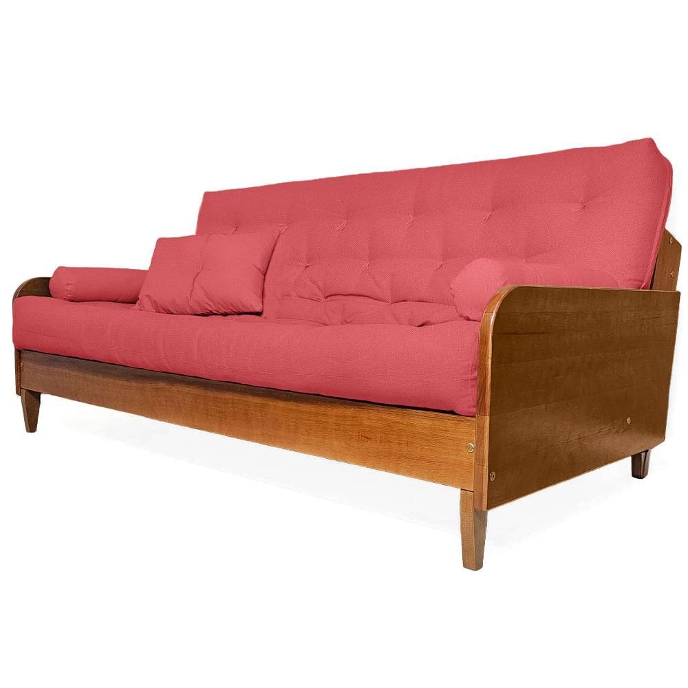 Sofá Cama Paris II Sarja em Madeira Maciça Cor Natural - Goiaba