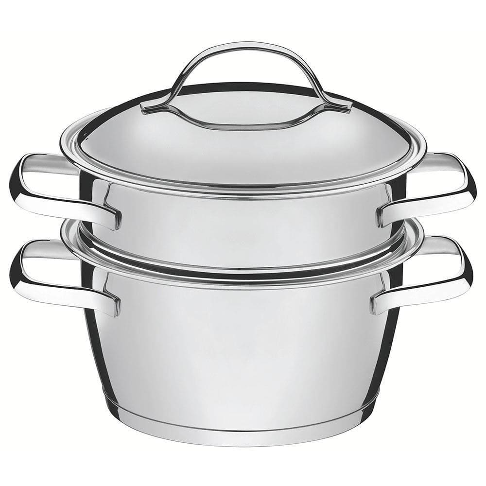 Cuscuzeira Tramontina Allegra em Aço Inox com Fundo Triplo 2 Peças 2 L 65650050