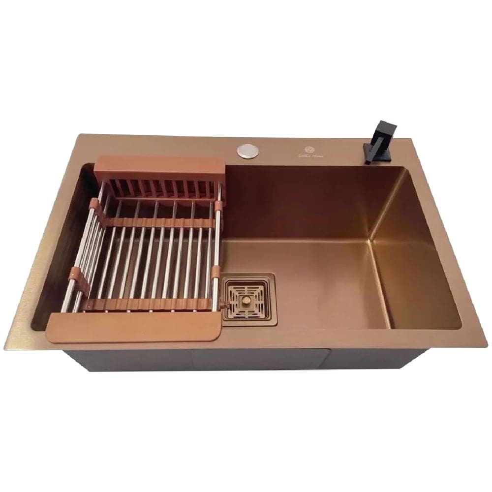 Cuba Gourmet Aço Inox Rosê Gold Quadrada 60x40cm com Acessórios - CUB-011 - STILLUS HOME