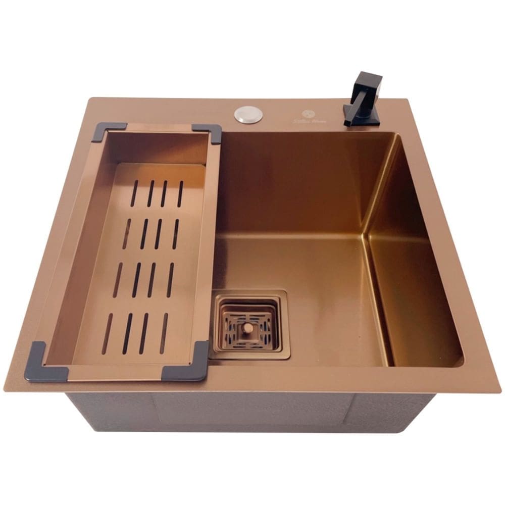 Cuba Gourmet Quadrada de Aço Inox Rosê 44X44cm com Acessórios - CUB-010 - STILLUS HOME