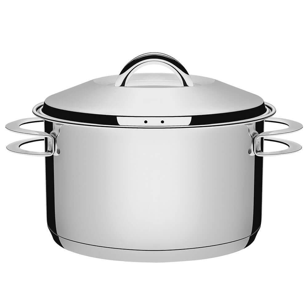 Caçarola Tramontina Solar Funda 28 cm 8,4 L em Aço Inox Fundo Triplo com Tampa e Alças 62504280
