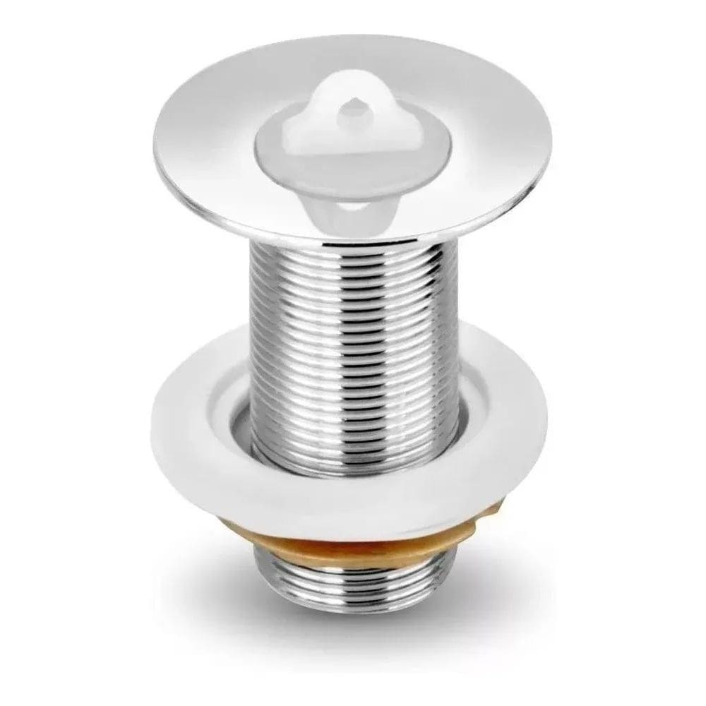 2X Válvulas De Lavatório Sem Ladrão Porca Metal Cor Prateado