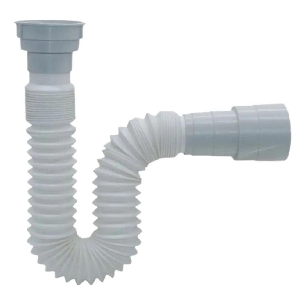 2X Sifão Sanfonado Ajustável Tubo Multiuso Universal 66Cm Un