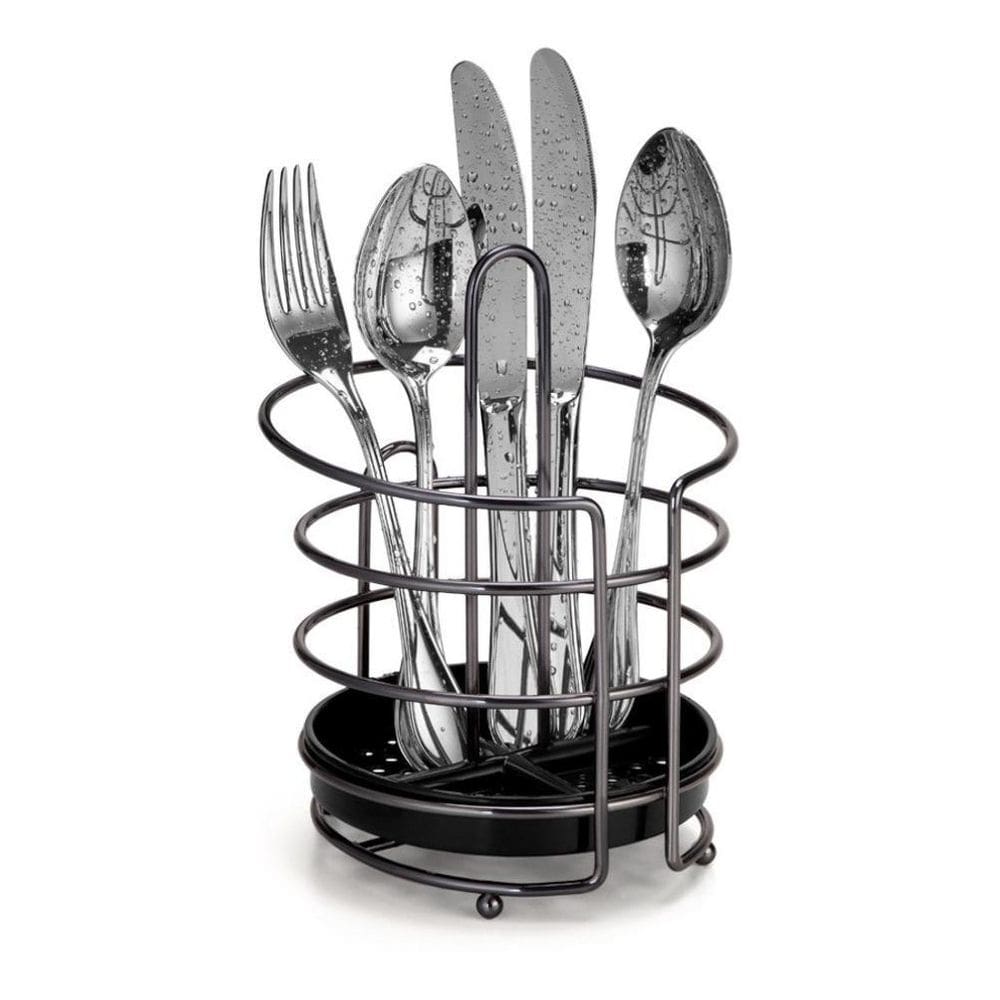 Porta Talheres Com Base Escorredor Garfo Faca Cozinha Onix