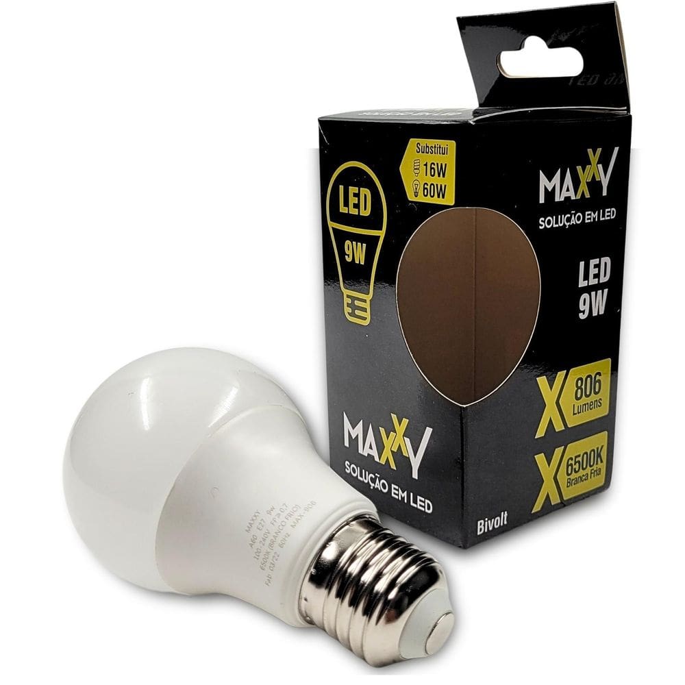 Kit 10 Lâmpadas Bulbo 9w Fria - Base E27 - Inmetro