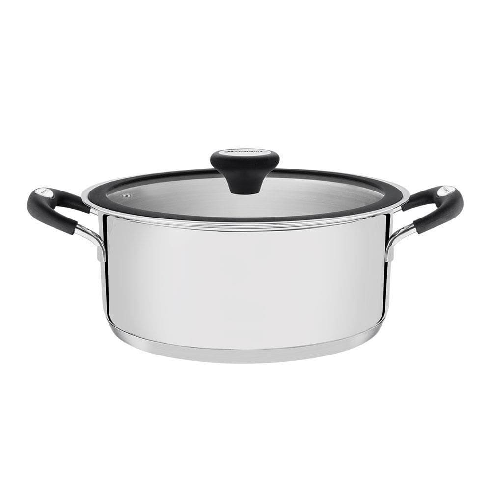 Caçarola Rasa Tramontina Solar Silicone em Aço Inox com Fundo Triplo 20 cm 2,9 L 62123203