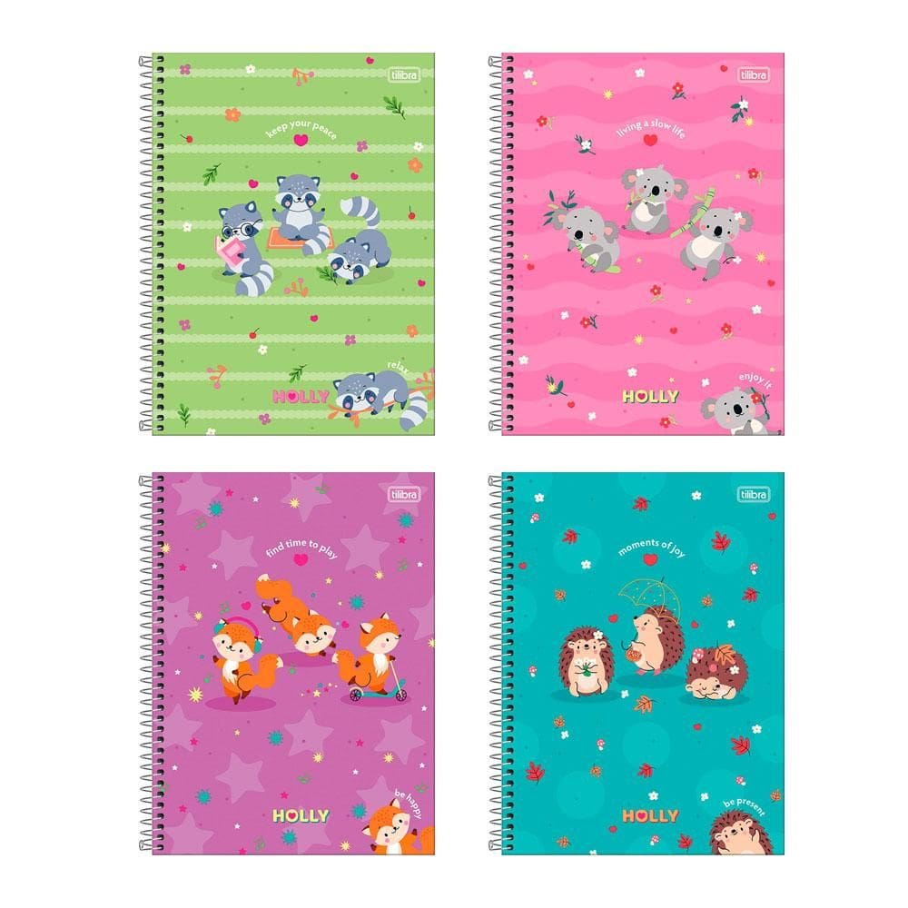 Caderno espiral capa dura univ 1x1 80fls Holly Tilibra