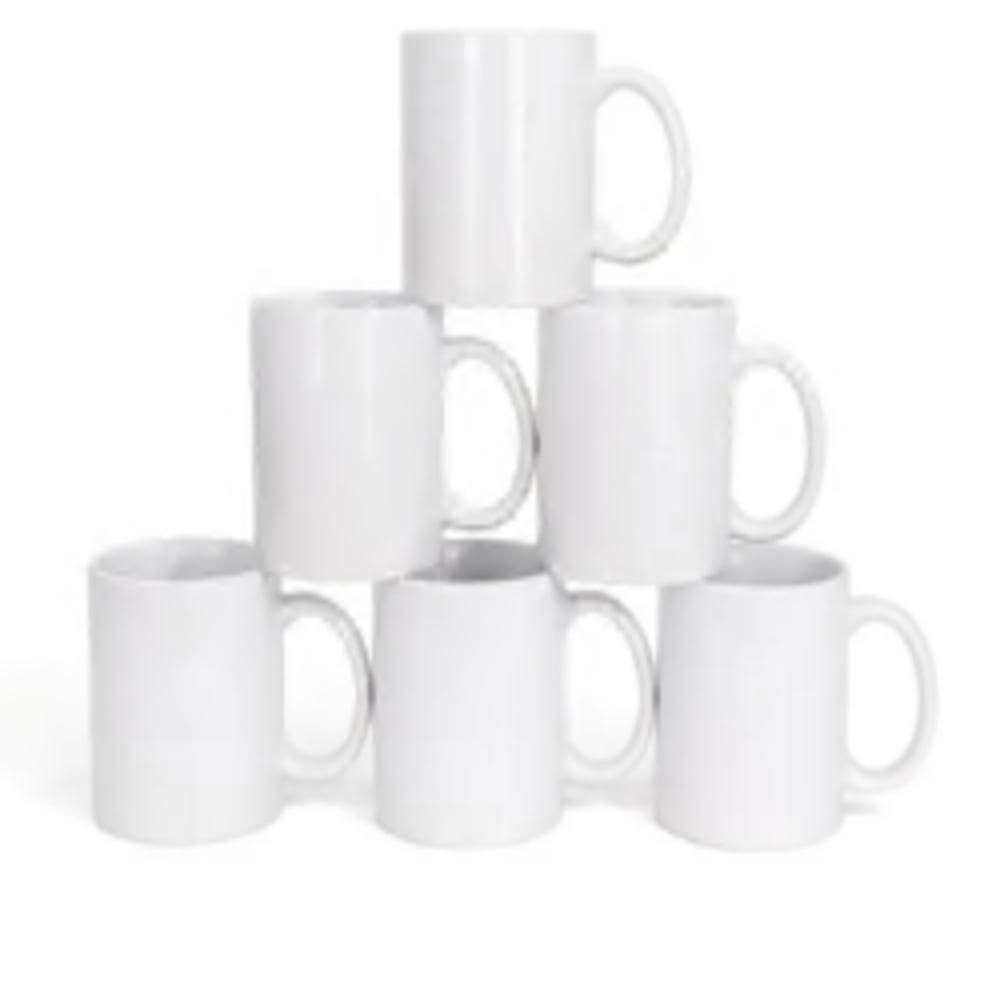 Kit 6 Caneca Cerâmica Branca 325ml