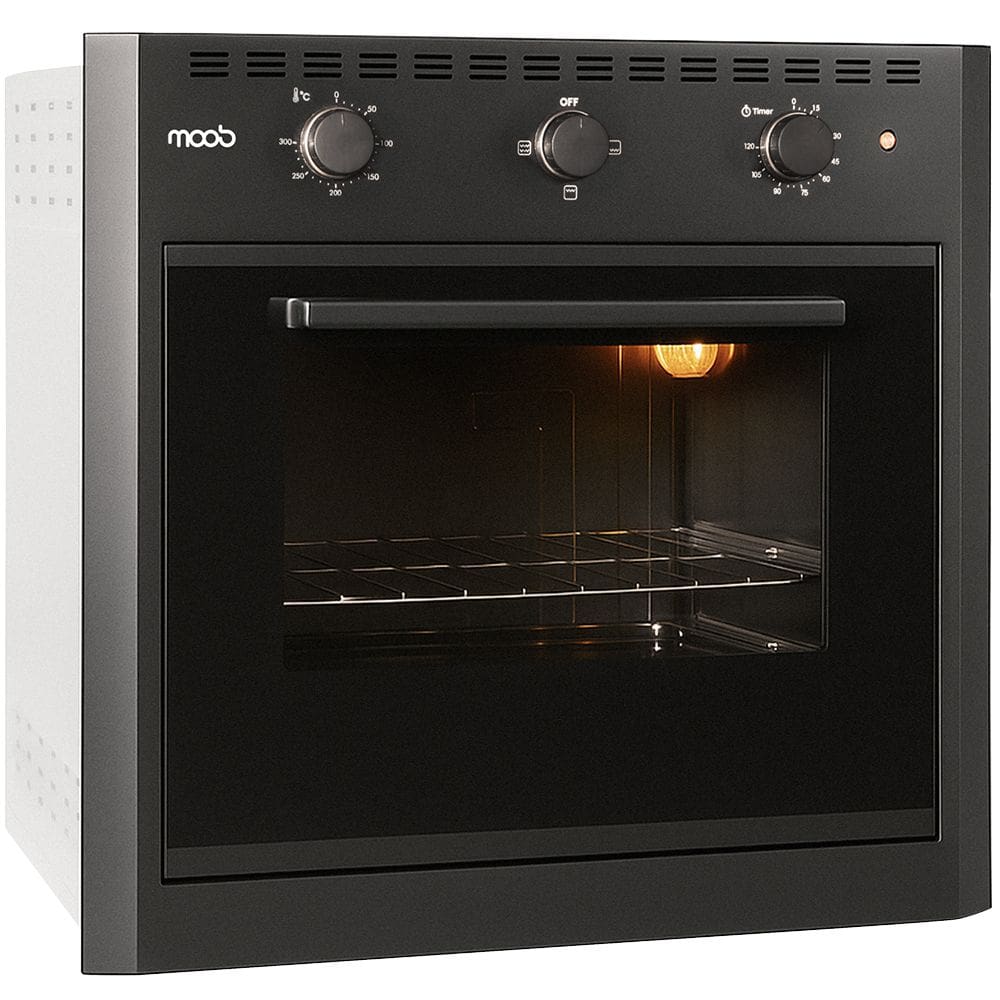 Forno Elétrico de Embutir Moob Luz Interna e Função Grill 60 Litros Preto 220V