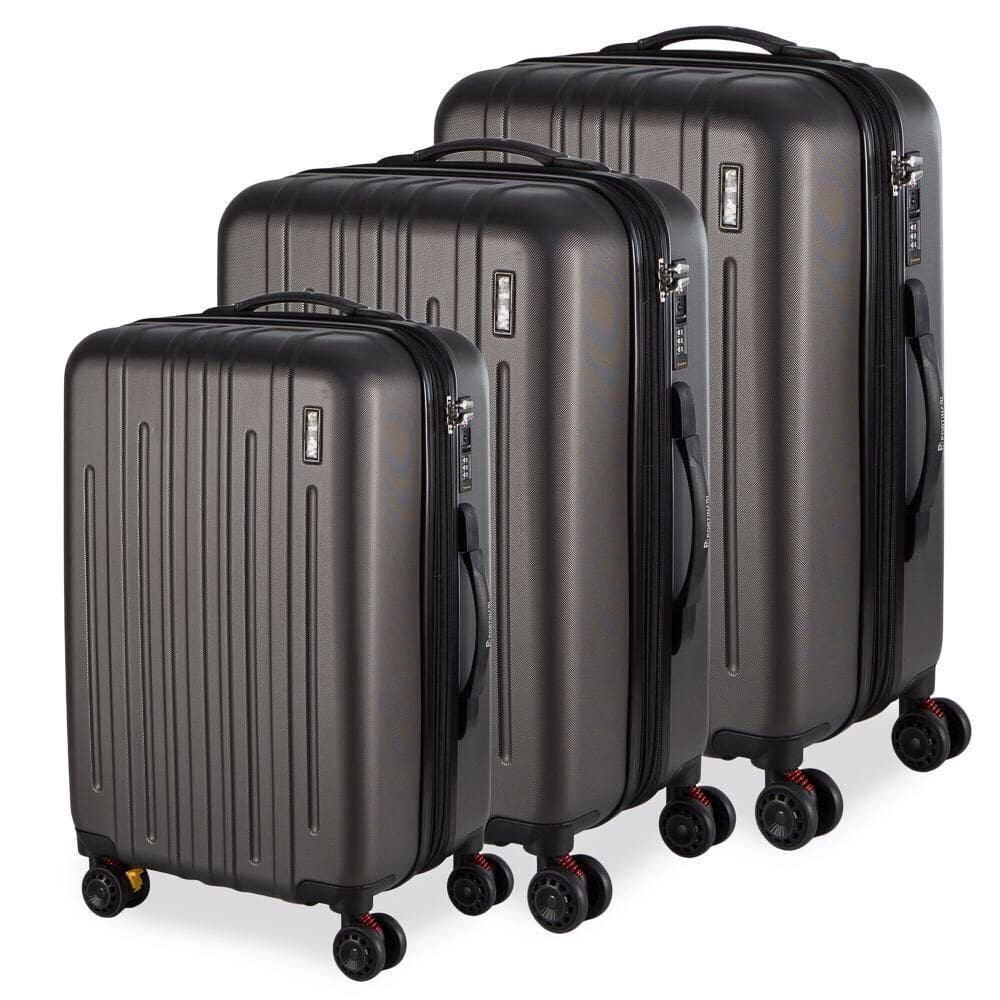 Conjunto 3 Malas 32Kg + 23Kg +10Kg Expansível Grafite Lisboa