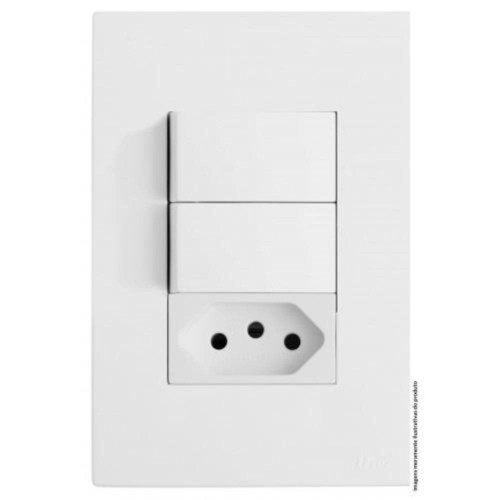 Conjunto Interruptor Duplo 10A 4X2 Brs12259-9Br
