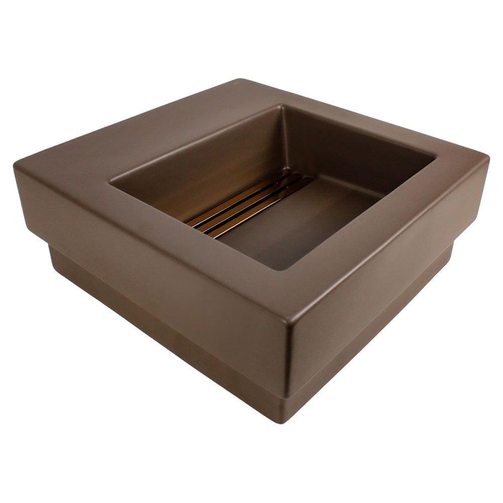 Cuba de Sobrepor Retangular com Grelha e Válvula Oculta 42,5X41cm Marrom Fosco Red Gold - L.1042.GL.RD.22