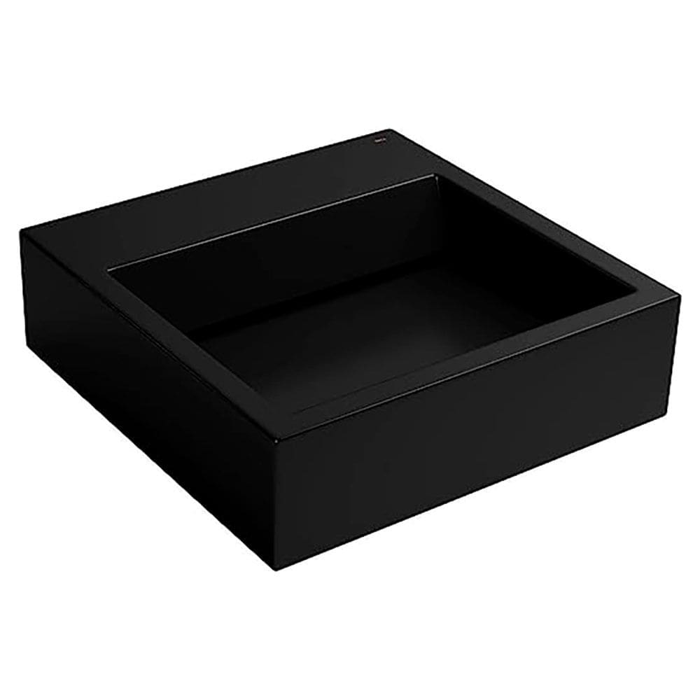 Cuba de Apoio Quadrada com Mesa e Válvula Oculta 46X41cm Ébano - L.86.95
