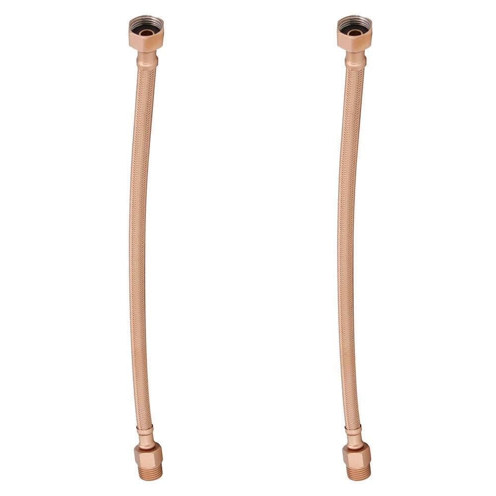 Kit 2 Engate Mangueira Flexível Rose Trançado Aço Inox 40Cm