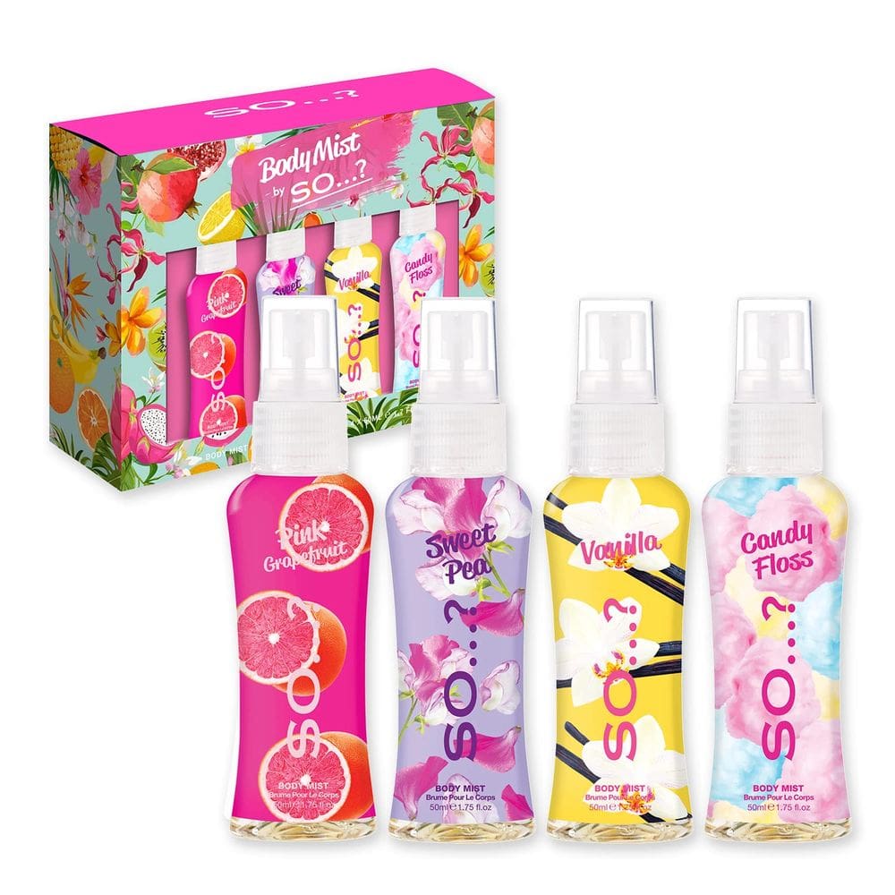 Conjunto de perfumes Então...? Body Mist 4 peças de 50 ml vegano para mulheres