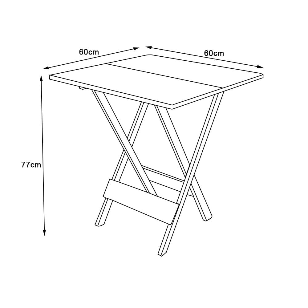 Mesa para Pizzaria Dobrável de Madeira 60x60 - Imbuia