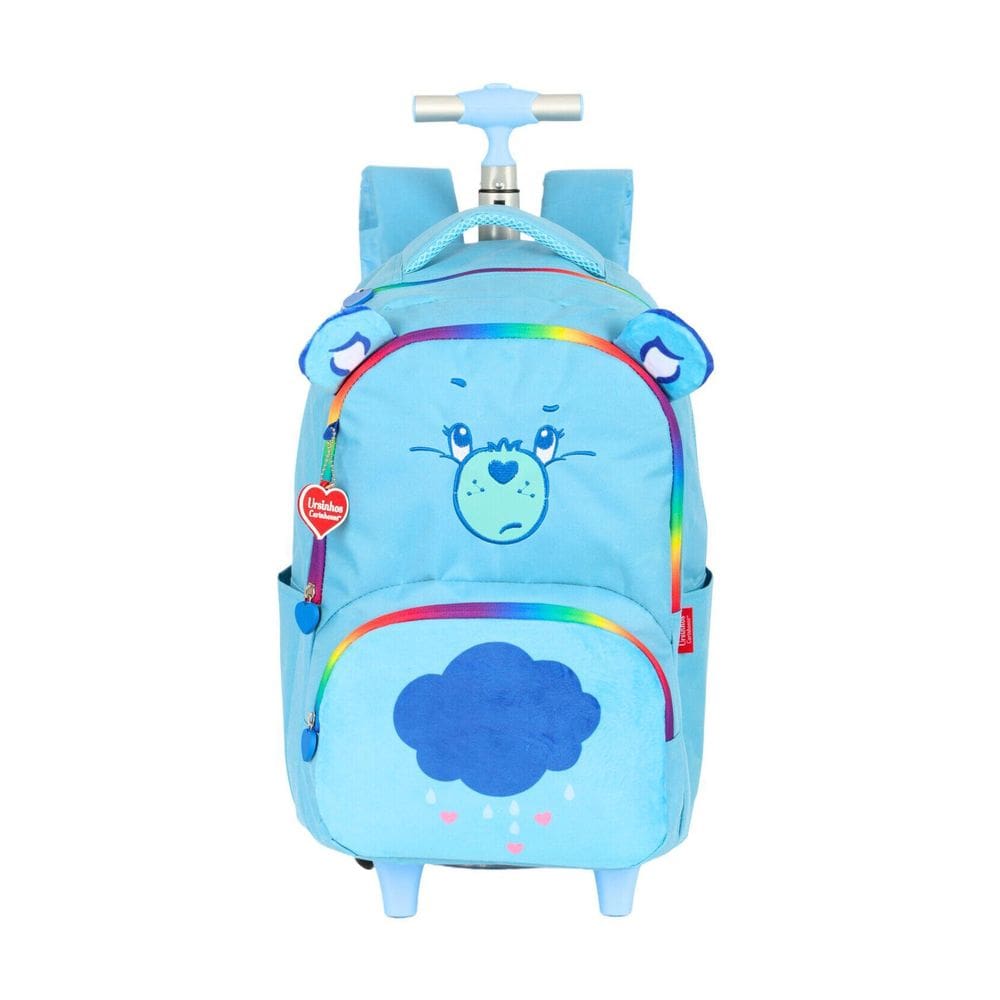 Mochila 2Em1 Costas E Rodas Ursinhos Carinhosos - Azul
