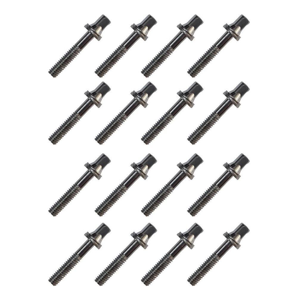 Kit 16 Parafuso Afinação De Bateria 30Mm X 5Mm 7/32 Cromado