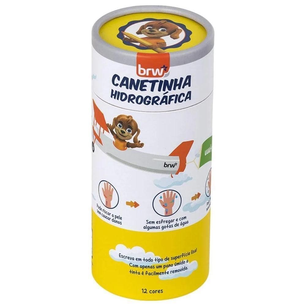 Canetinha Hidrográfica Lavável Uuultra Lavável 12 Cores Brw