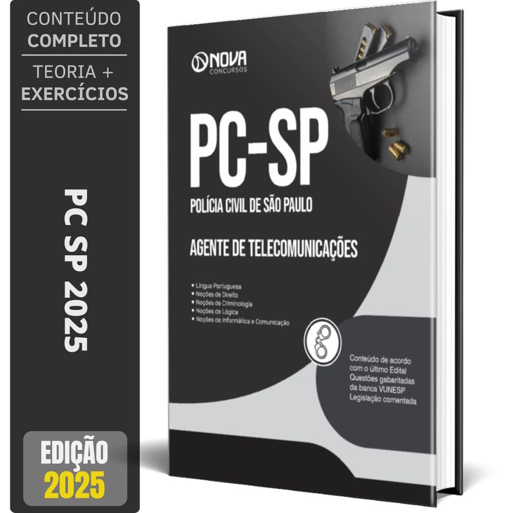 Apostila Pc Sp 2025 - Agente De Telecomunicações