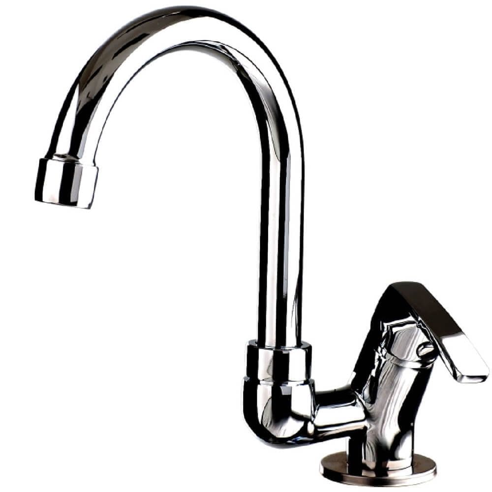 Torneira de Mesa Bica Móvel Fecho Rápido para Lavatório Cromada - 770158 - STOC