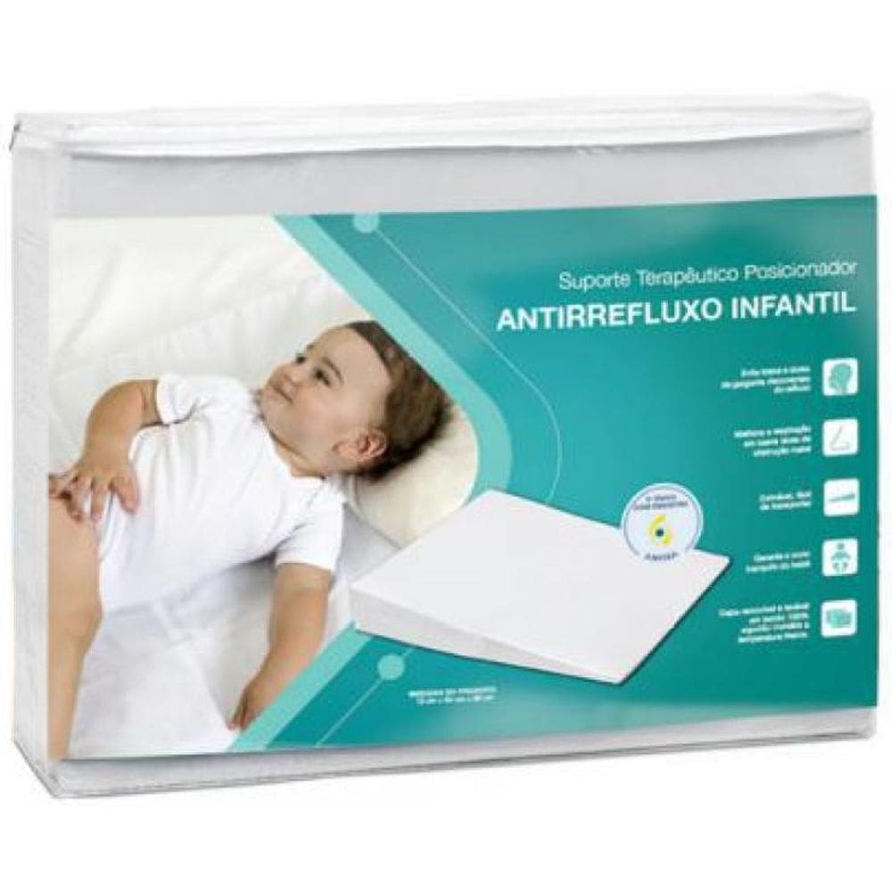 Almofada Anti-Refluxo Infantil Copespuma + Fronha Branca