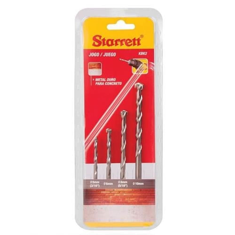 Jogo de Brocas para Concreto com 4 Peças - KBK2 - STARRETT