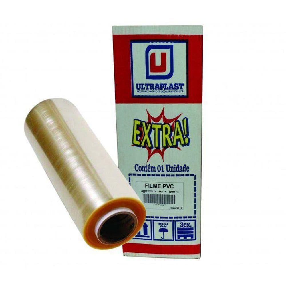 1 Rolo De Filme Pvc Industrial 38Cmx300M 0,10Mm  1Und