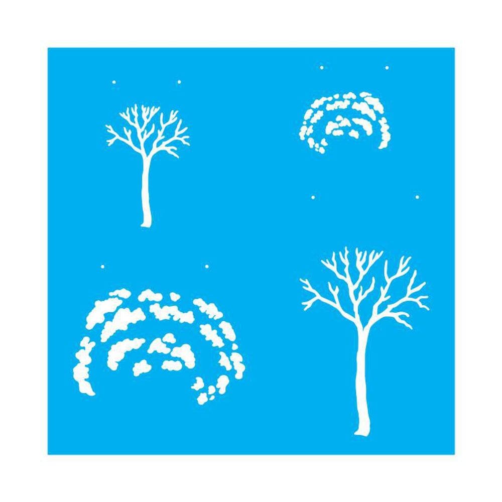 Stencil Tamako Árvores - 30X30Cm - Ref 9825