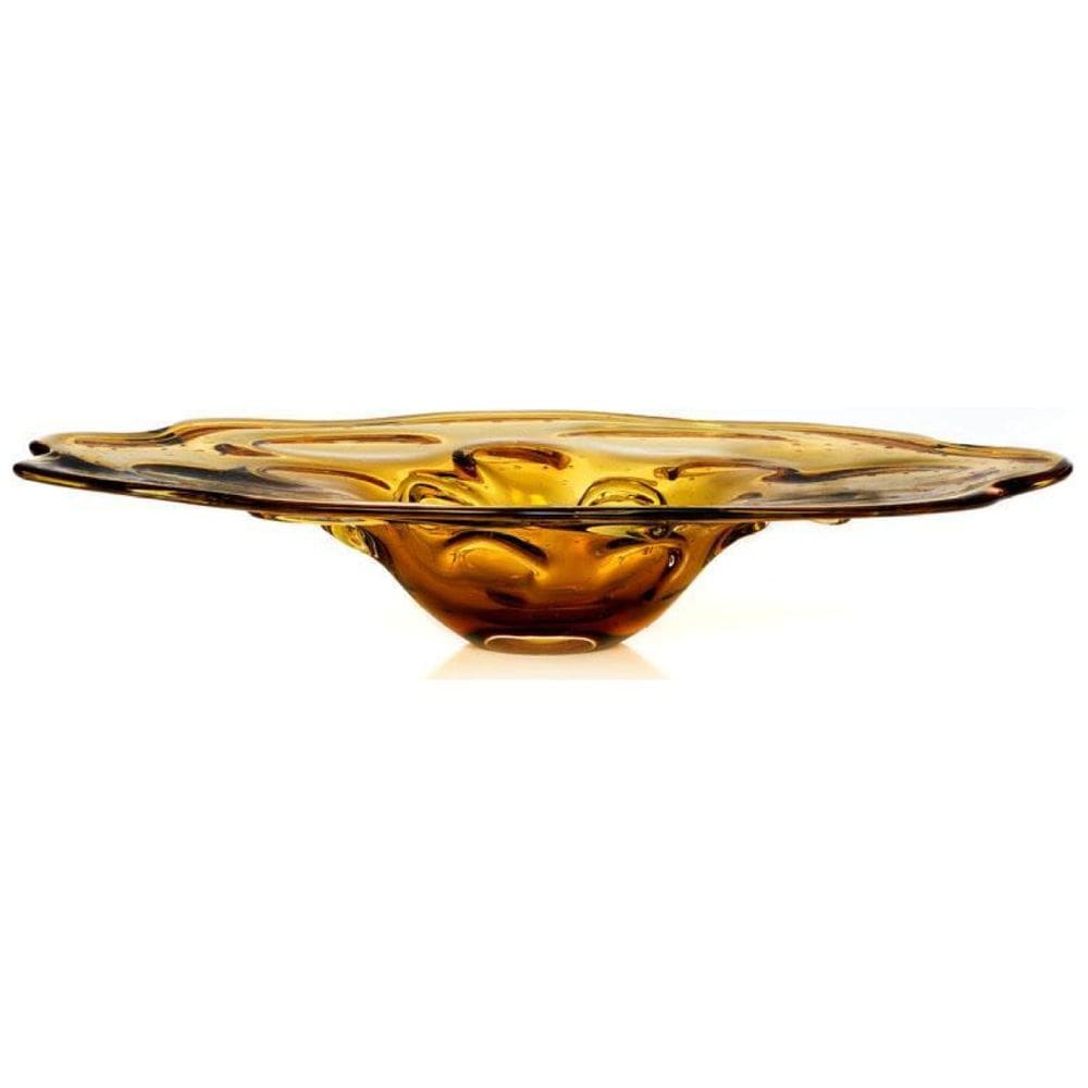 Centro De Mesa Em Cristal Murano Âmbar - São Marcos 70Cm