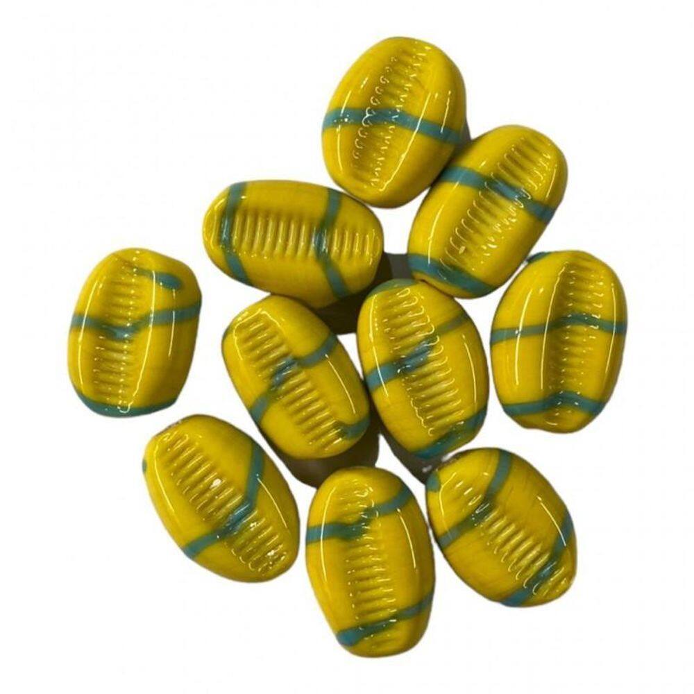 Kit Com 10 Firmas De Buzios 22 Mm Amarelo Azul Murano Guias