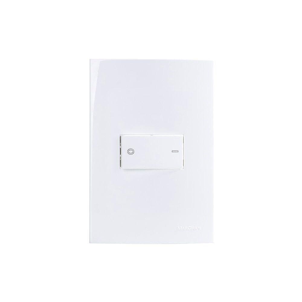 Interruptor Bipolar Simples Margirius Sleek 10a Com Placa 4x2 Branco