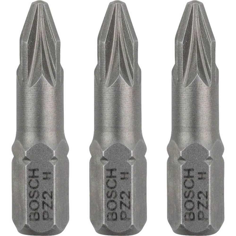 Bits Pozidrive Extra Hard PZ2 25mm 3 Unidades - 2607001558000 - BOSCH