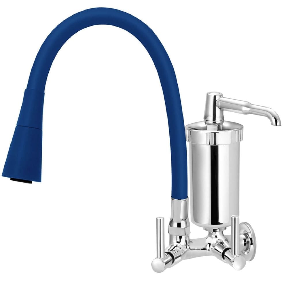 Torneira de Parede com Filtro Tubo Color Azul Duplo Cone 1/4 de Volta 6179 - 772281 - STOC