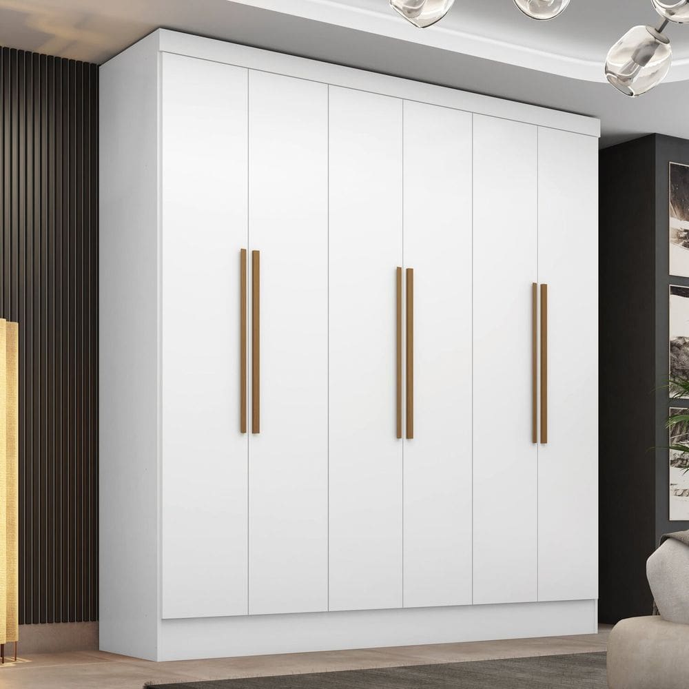 Guarda-roupa 6 Portas 3 Gavetas Lisboa Espresso Móveis Branco