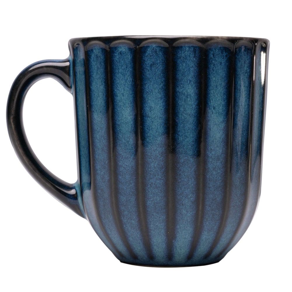 Caneca Scallop de Cerâmica Azul 420ml - Wolff