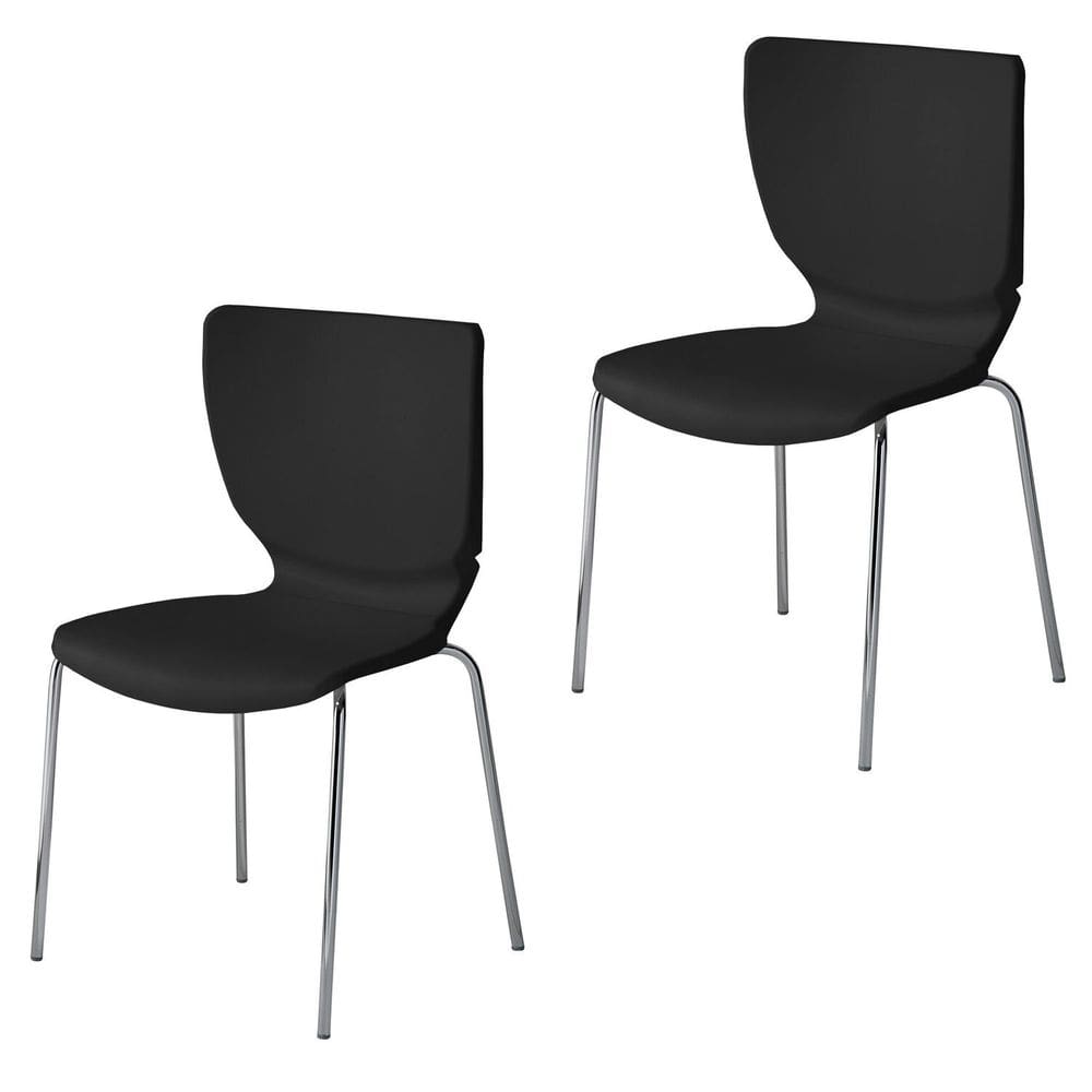 Conjunto 2 Cadeiras Empilháveis Mono Preto