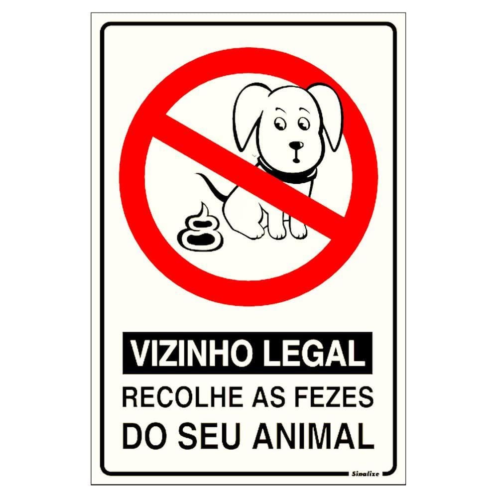 Placa Recolha as Fezes do Animal 20x30cm - 250CO - SINALIZE