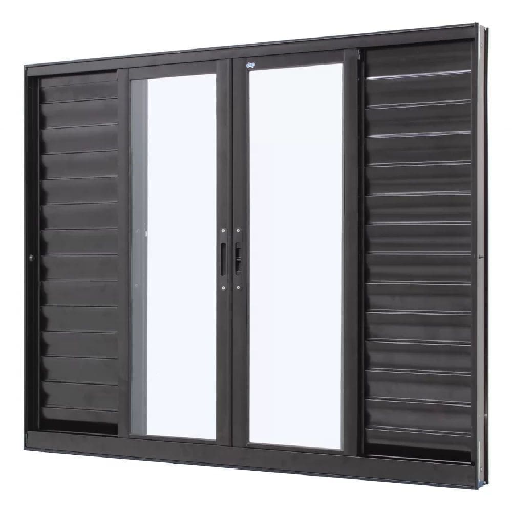 Janela Veneziana Caribe 6F 200x100 Preta - 1008-5674 - JAP