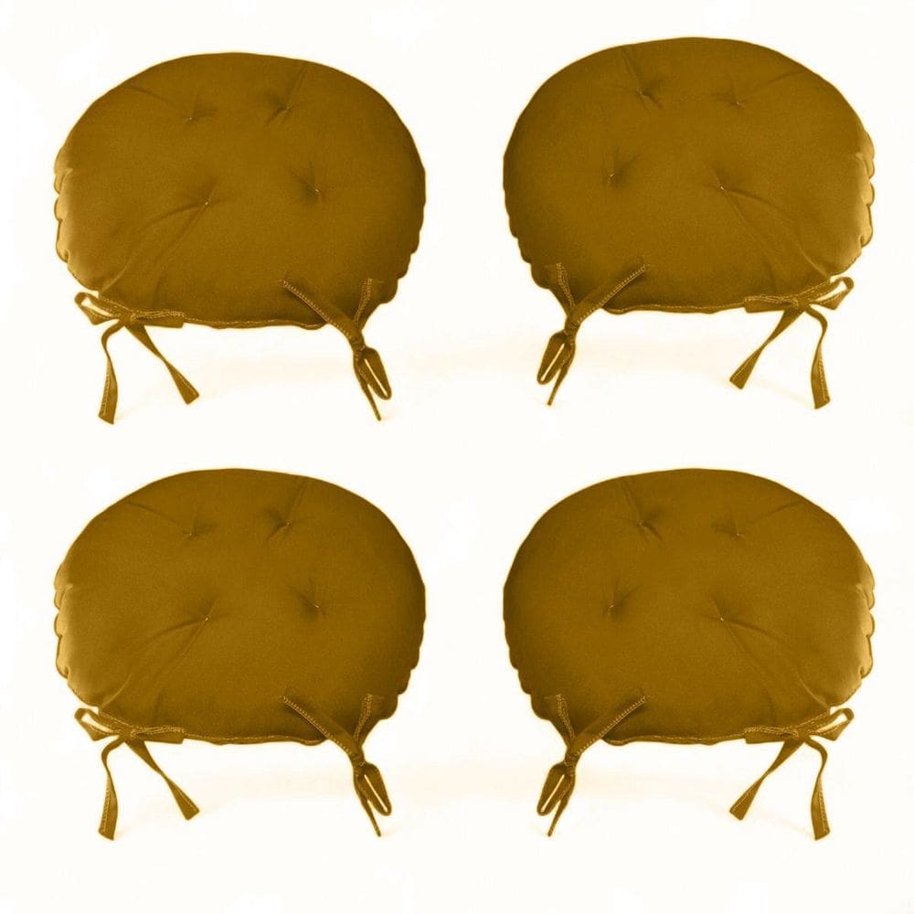 Kit 04 Almofadas Futon Redondo Assento Para Cadeira 40X40 Mo