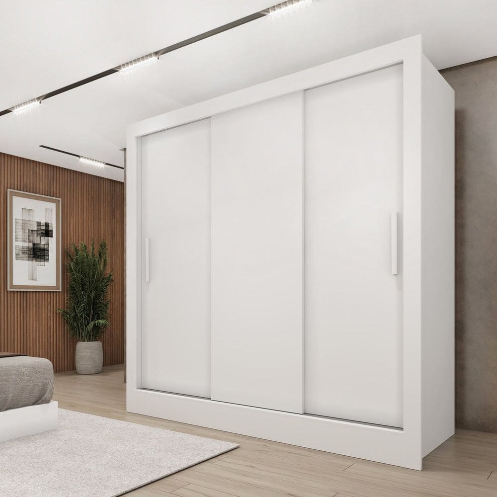 Guarda-roupas Casal 3 Portas 190cm Taiffa Neve