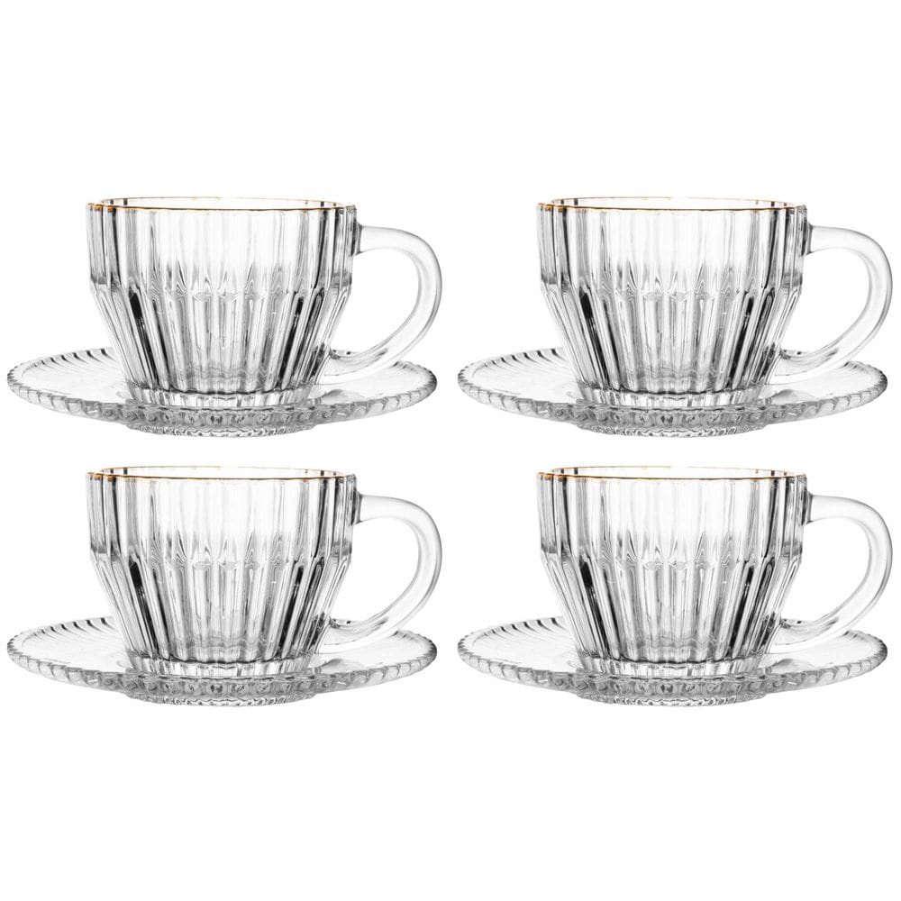Conjunto de 4 Xícaras de Café Imperatriz de Cristal com Fio de Ouro 110ml - Wolff