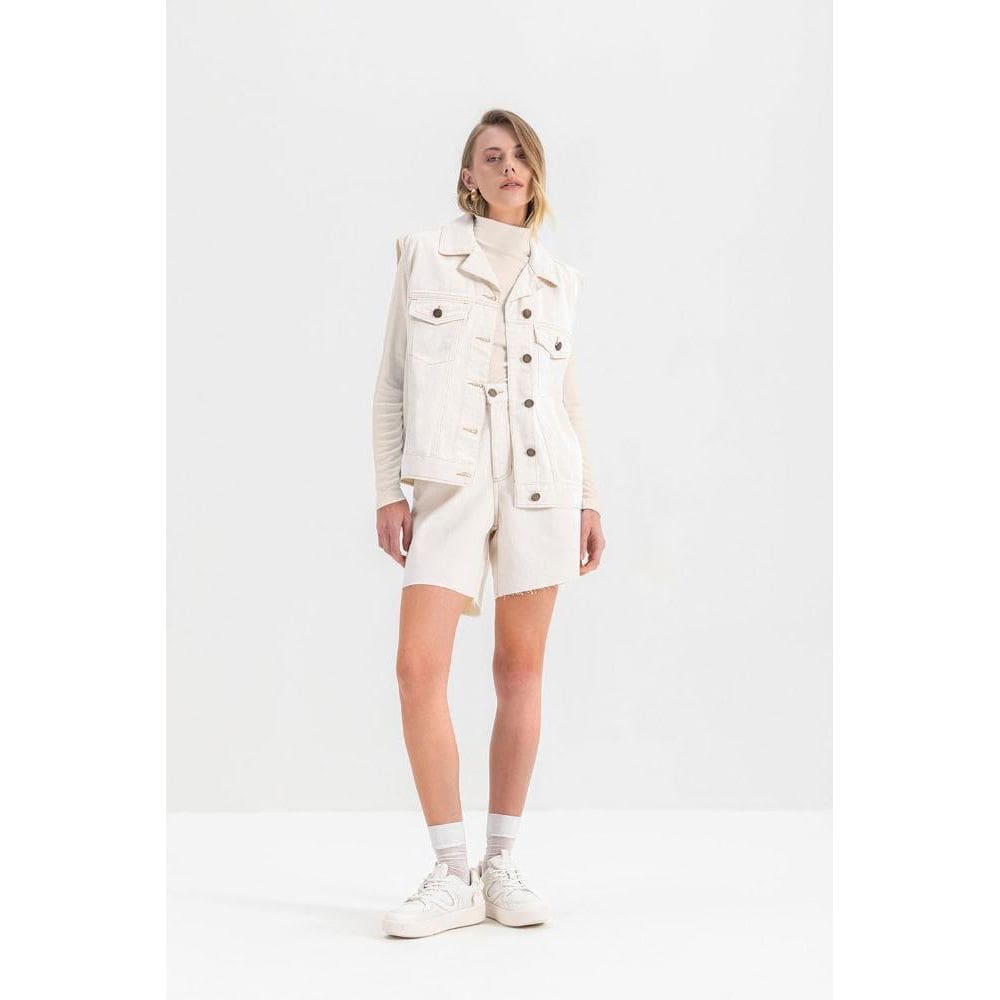 Colete feminino em white jeans Essendi - P