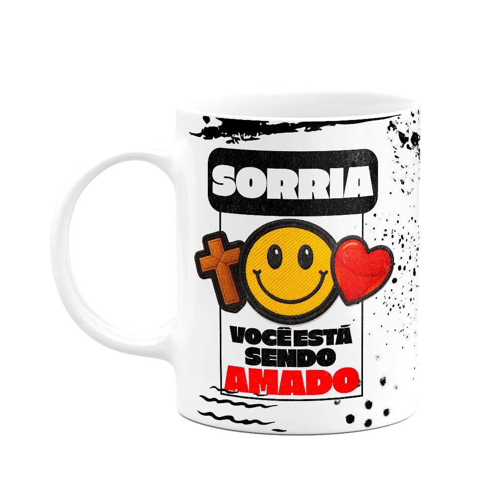 Caneca religiosa - Sorria, você está sendo amado