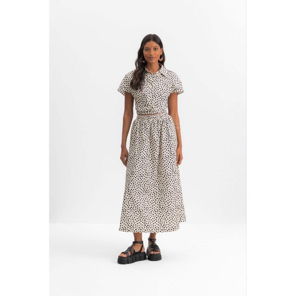 Saia longa feminina floral em mahdi Essendi - G