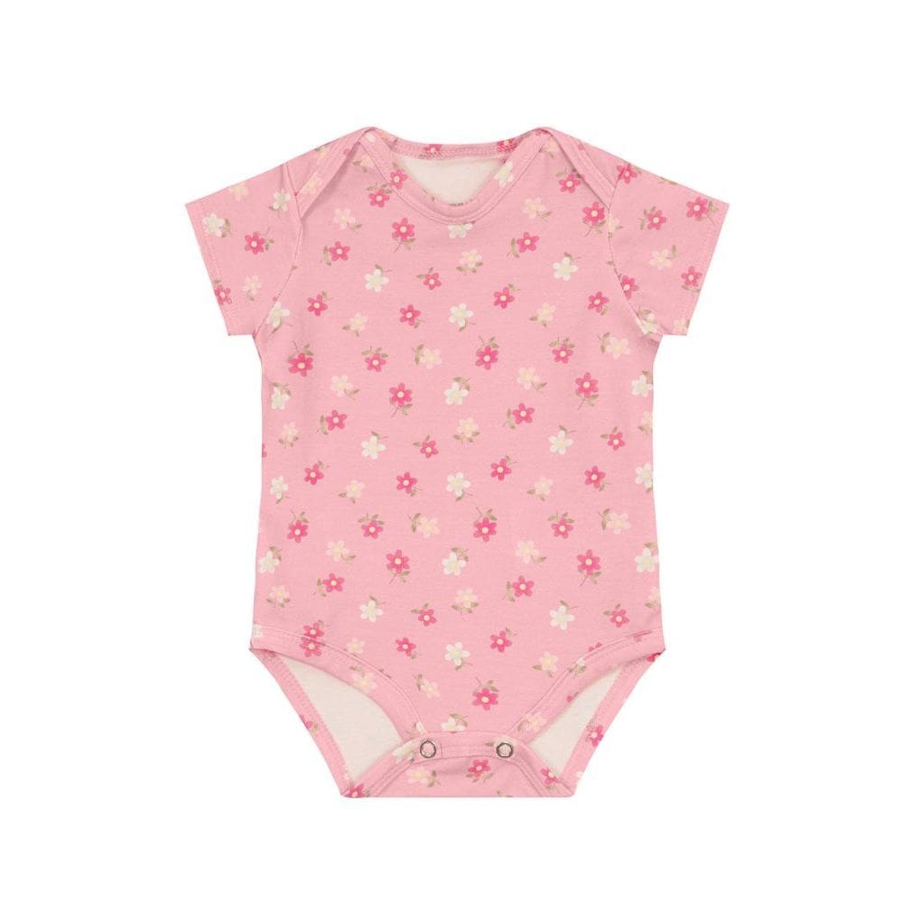 Body bebê menina de florzinhas Brandili Baby